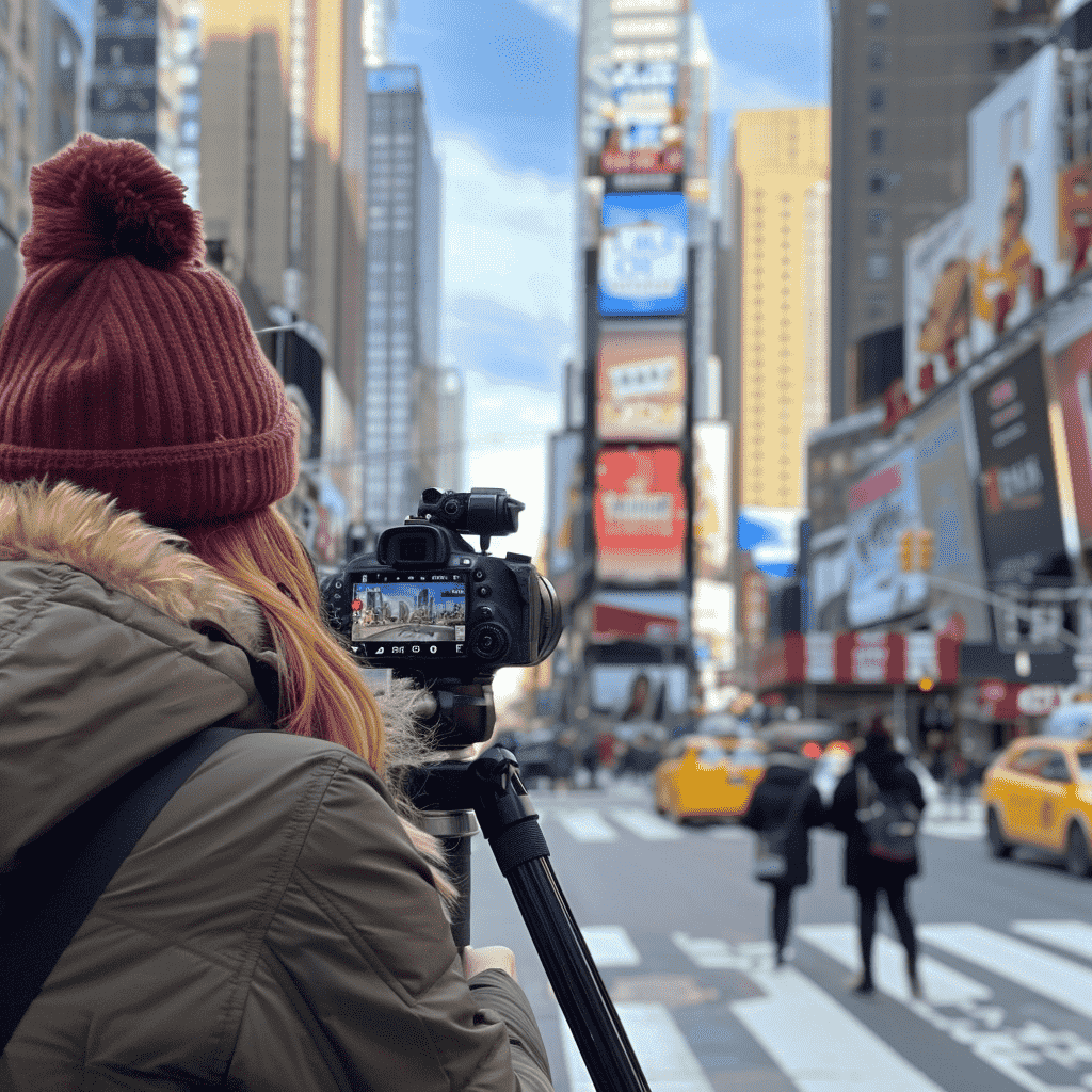 woman filming